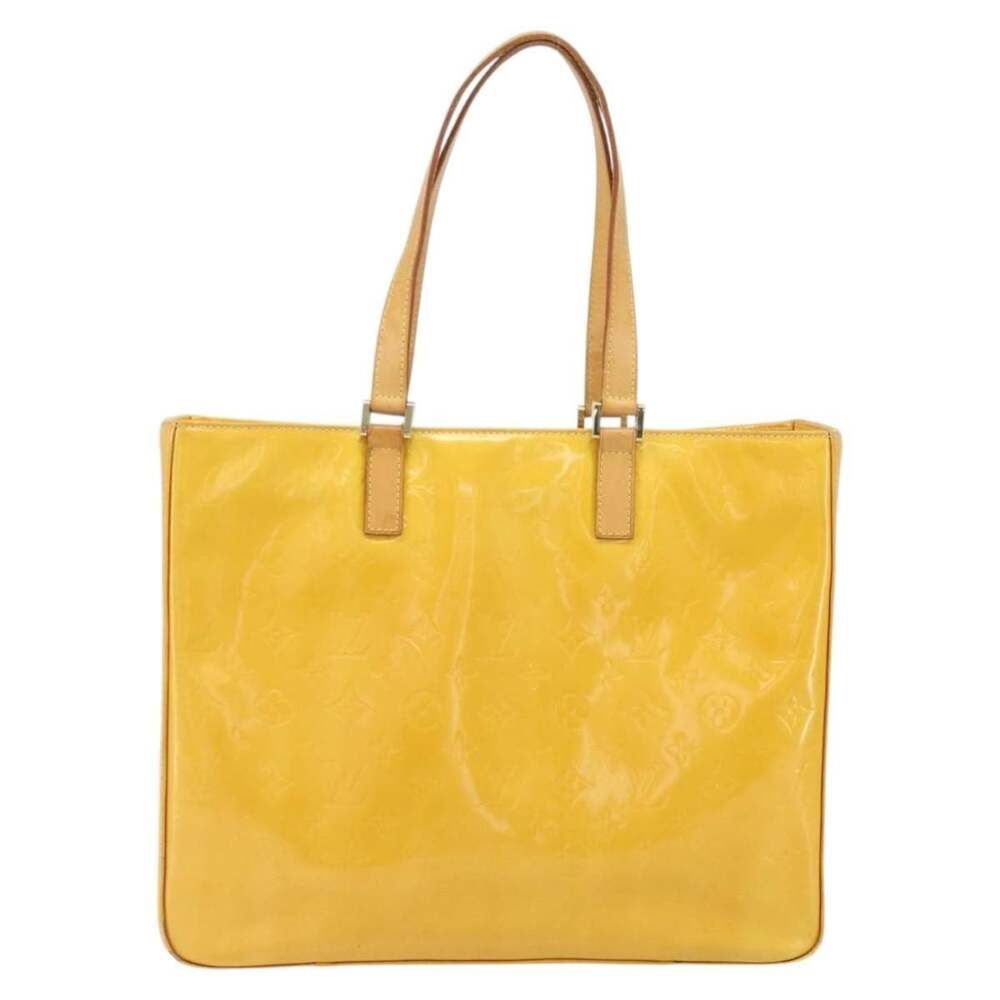 Louis Vuitton Monogram Vernis Columbus Tote Bag Lime Yellow